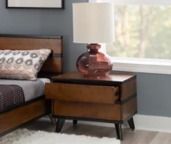 Manhattan Walnut 2-Drawer Mid-Century Wood Nightstand -Best Furniture Store 810543109 A0 8