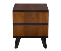 Manhattan Walnut 2-Drawer Mid-Century Wood Nightstand -Best Furniture Store 810543109 A1 3