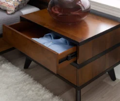 Manhattan Walnut 2-Drawer Mid-Century Wood Nightstand -Best Furniture Store 810543109 A8 9