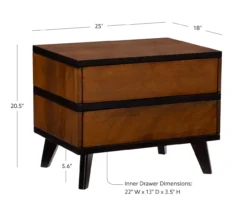 Manhattan Walnut 2-Drawer Mid-Century Wood Nightstand -Best Furniture Store 810543109 D8 12