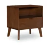Shay Walnut 1-Drawer Wood Nightstand