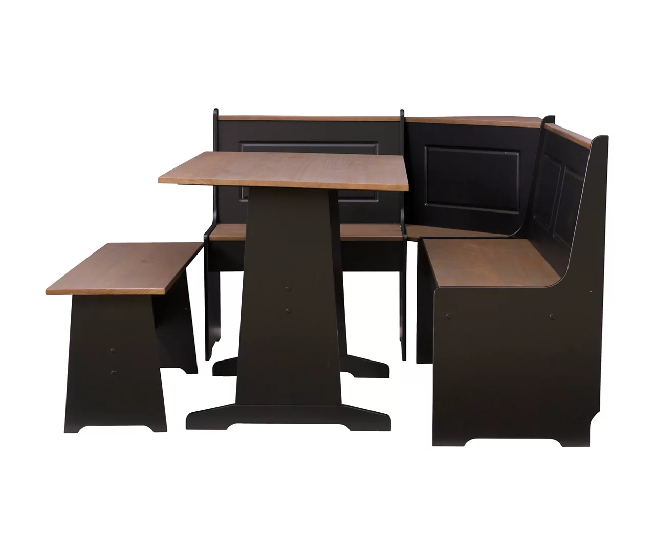 Atrium Black & Pecan 3-Piece Wooden Breakfast Nook Set 3 Atrium Black & Pecan 3-Piece Wooden Breakfast Nook Set - Image 3