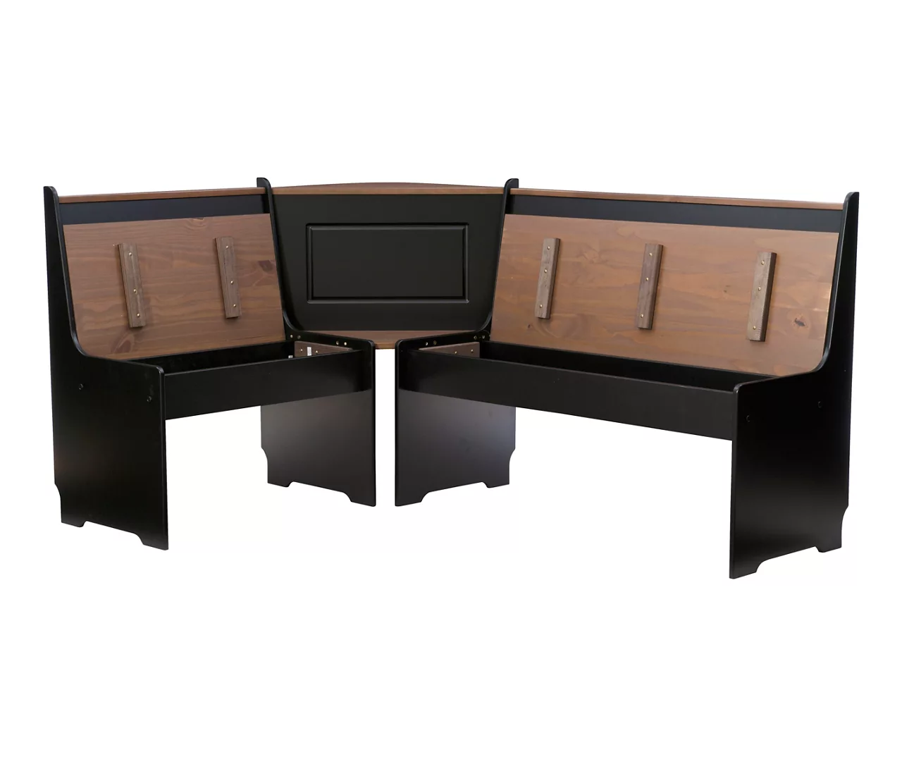 Atrium Black & Pecan 3-Piece Wooden Breakfast Nook Set 4 Atrium Black & Pecan 3-Piece Wooden Breakfast Nook Set - Image 4