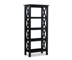 Richland Black 4-Shelf Bookcase
