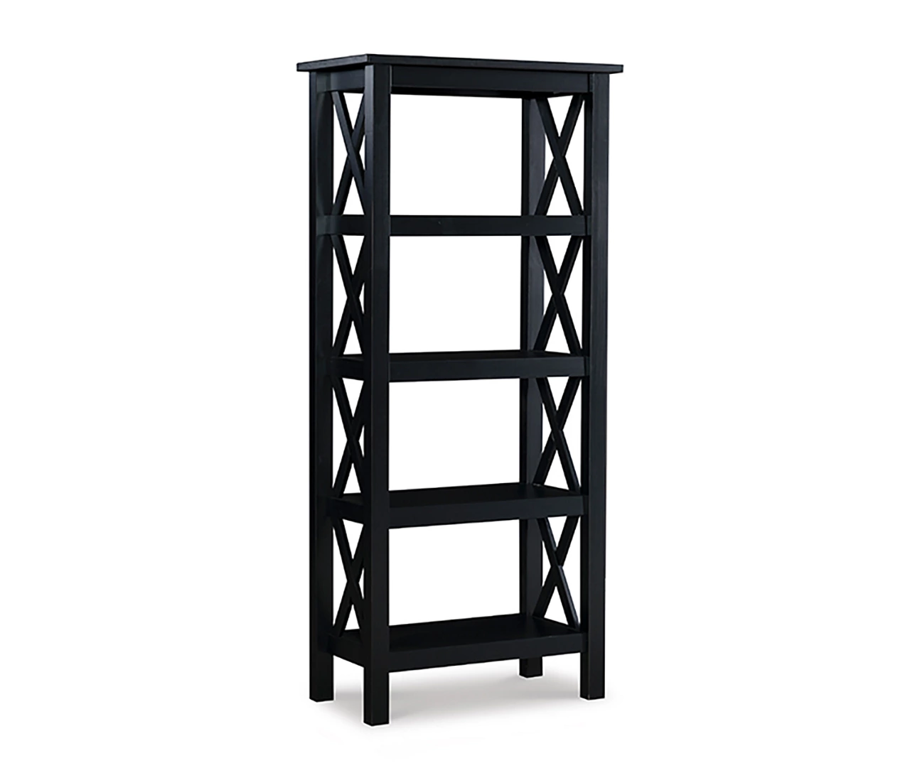 Richland Black 4-Shelf Bookcase 1 Richland Black 4-Shelf Bookcase