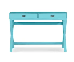 Cami Blue X-Base Campaign Style Writing Desk -Best Furniture Store 810543182 3