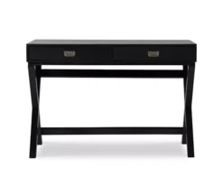 Cami Black X-Base Campaign Style Writing Desk 7 Cami Black X-Base Campaign Style Writing Desk -Best Furniture Store 810543183 3