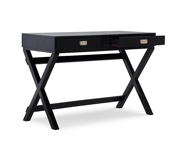 Cami Black X-Base Campaign Style Writing Desk 4 Cami Black X-Base Campaign Style Writing Desk - Image 4