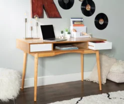 Nate Ash & White 2-Drawer Writing Desk -Best Furniture Store 810543187 A0 8