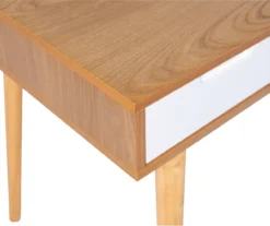 Nate Ash & White 2-Drawer Writing Desk -Best Furniture Store 810543187 A8 5