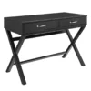 Kari Black 2-Drawer Campaign Desk