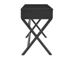 Kari Black 2-Drawer Campaign Desk -Best Furniture Store 810543190 5