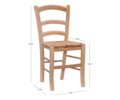 Bordeaux Natural Handwoven Ladder Back Side Chairs, 2-Pack -Best Furniture Store 810543191 D8 12