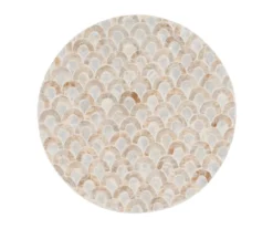 Globa Designs White & Gold Capiz Mosaic Beehive Accent Table -Best Furniture Store 810543194 A4