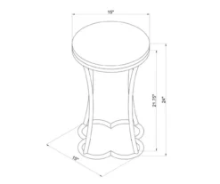 Globa Designs White & Gold Capiz Mosaic Beehive Accent Table -Best Furniture Store 810543194 A7