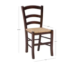 Bordeaux Walnut Handwoven Ladder Back Side Chairs, 2-Pack -Best Furniture Store 810543200 A7