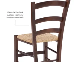 Bordeaux Walnut Handwoven Ladder Back Side Chairs, 2-Pack -Best Furniture Store 810543200 A8 2