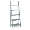 Boston Gray 5-Shelf Wooden Ladder Bookcase