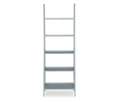 Boston Gray 5-Shelf Wooden Ladder Bookcase 7 Boston Gray 5-Shelf Wooden Ladder Bookcase -Best Furniture Store 810543216 3