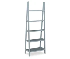 Boston Gray 5-Shelf Wooden Ladder Bookcase 8 Boston Gray 5-Shelf Wooden Ladder Bookcase -Best Furniture Store 810543216 4