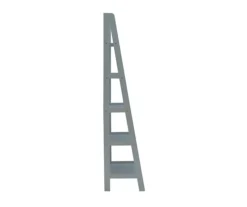 Boston Gray 5-Shelf Wooden Ladder Bookcase 9 Boston Gray 5-Shelf Wooden Ladder Bookcase -Best Furniture Store 810543216 5
