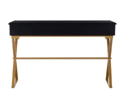 Glam Black & Gold 2-Drawer Campaign Desk 8 Glam Black & Gold 2-Drawer Campaign Desk -Best Furniture Store 810543220 4