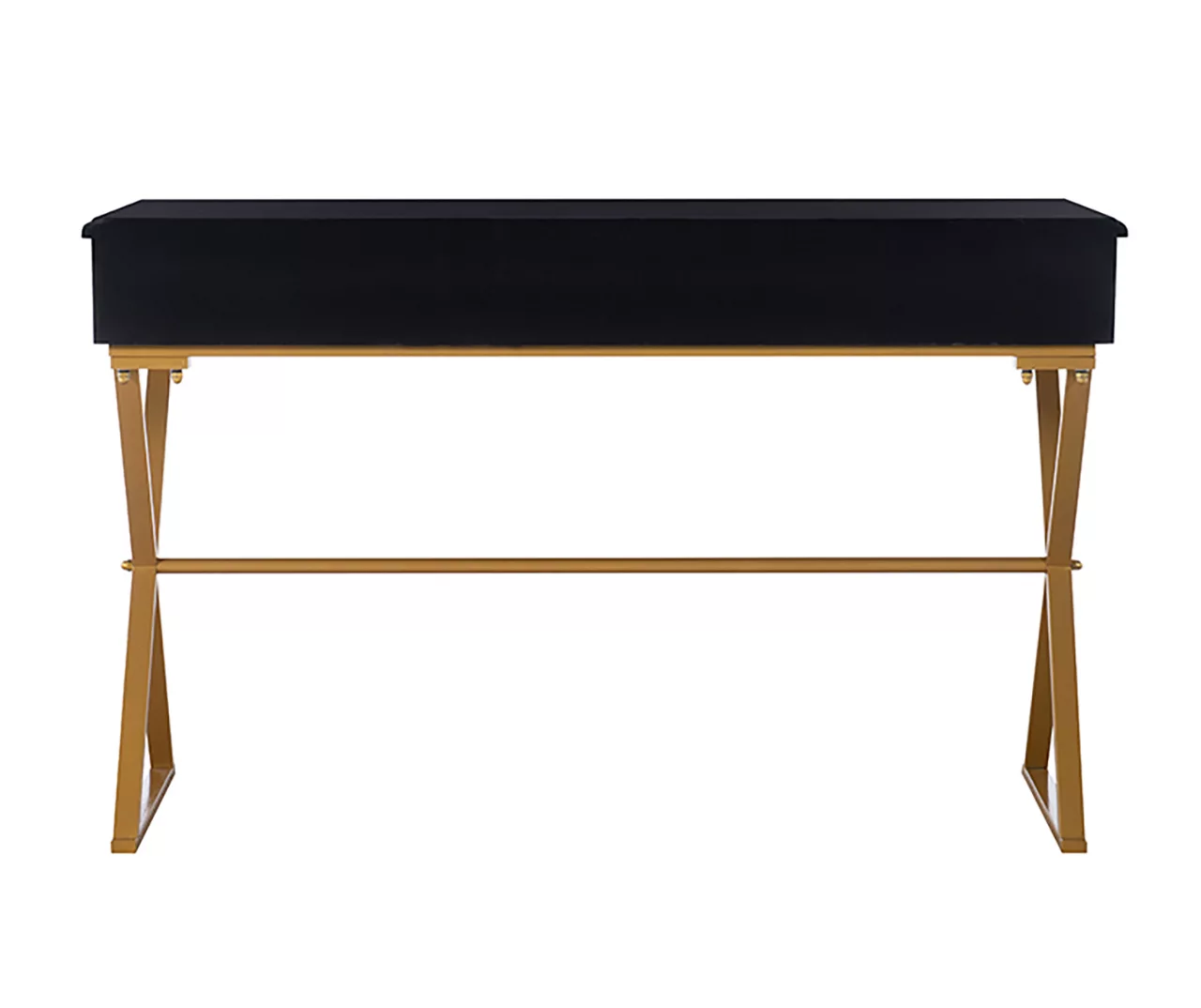 Glam Black & Gold 2-Drawer Campaign Desk 4 Glam Black & Gold 2-Drawer Campaign Desk - Image 4