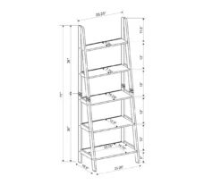Boston Espresso 5-Shelf Wooden Ladder Bookcase 17 Boston Espresso 5-Shelf Wooden Ladder Bookcase -Best Furniture Store 810543223 A8
