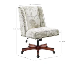 Austin Brown Linen Cow Print Office Chair -Best Furniture Store 810543224 D8 10