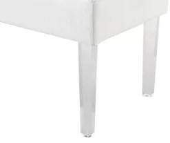 Marie Glitz White Tufted Linen Acrylic Leg Bench 16 Marie Glitz White Tufted Linen Acrylic Leg Bench -Best Furniture Store 810543267 A8 1