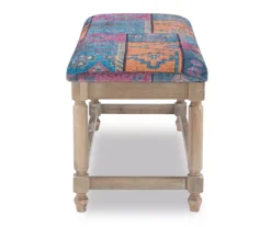 Moroccan Tapestry Upholstered Rustic Driftwood Bench -Best Furniture Store 810543273 4