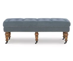 Claire Linen Upholstered Rolling Bench -Best Furniture Store 810543278 3