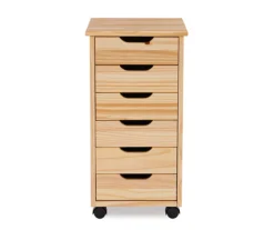Craft Mate Natural Wood 6-Drawer Rolling Storage Cart -Best Furniture Store 810543290 3