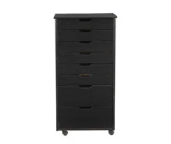 Craft Mate Black Wood 8-Drawer Rolling Storage Cart -Best Furniture Store 810543294 3