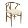 Emmitt Gray & Brown Faux Fur Wishbone Chair