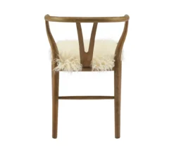 Emmitt Gray & Brown Faux Fur Wishbone Chair -Best Furniture Store 810543298 A2 5