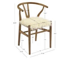 Emmitt Gray & Brown Faux Fur Wishbone Chair -Best Furniture Store 810543298 D8 11