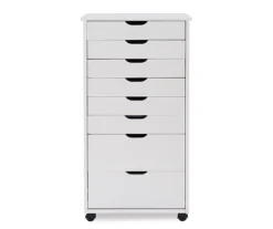 Craft Mate White Wood 8-Drawer Rolling Storage Cart 7 Craft Mate White Wood 8-Drawer Rolling Storage Cart -Best Furniture Store 810543299 3