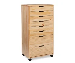 Craft Mate Natural Wood 8-Drawer Rolling Storage Cart