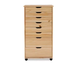 Craft Mate Natural Wood 8-Drawer Rolling Storage Cart -Best Furniture Store 810543300 3