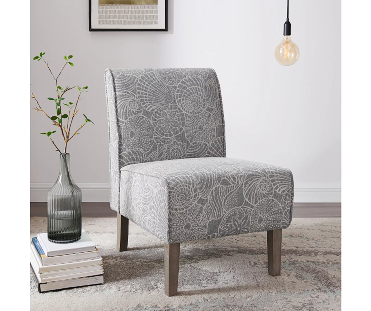 Jane Dark Gray Upholstered Coastal Slipper Chair 2 Jane Dark Gray Upholstered Coastal Slipper Chair - Image 2