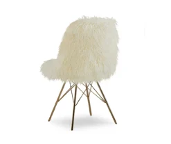 Layton Cream & Gold Faux Fur Chair -Best Furniture Store 810543311 3