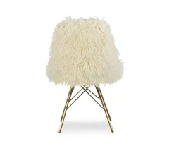 Layton Cream & Gold Faux Fur Chair -Best Furniture Store 810543311 4