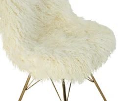 Layton Cream & Gold Faux Fur Chair -Best Furniture Store 810543311 5