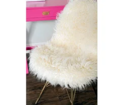 Layton Cream & Gold Faux Fur Chair -Best Furniture Store 810543311 6
