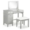 Jasmine 2-Piece White 1-Drawer Lifting Mirror Vanity Set