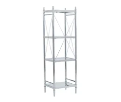 Hawkins Chrome & Glass 4-Tier Shelf -Best Furniture Store 810543325 5
