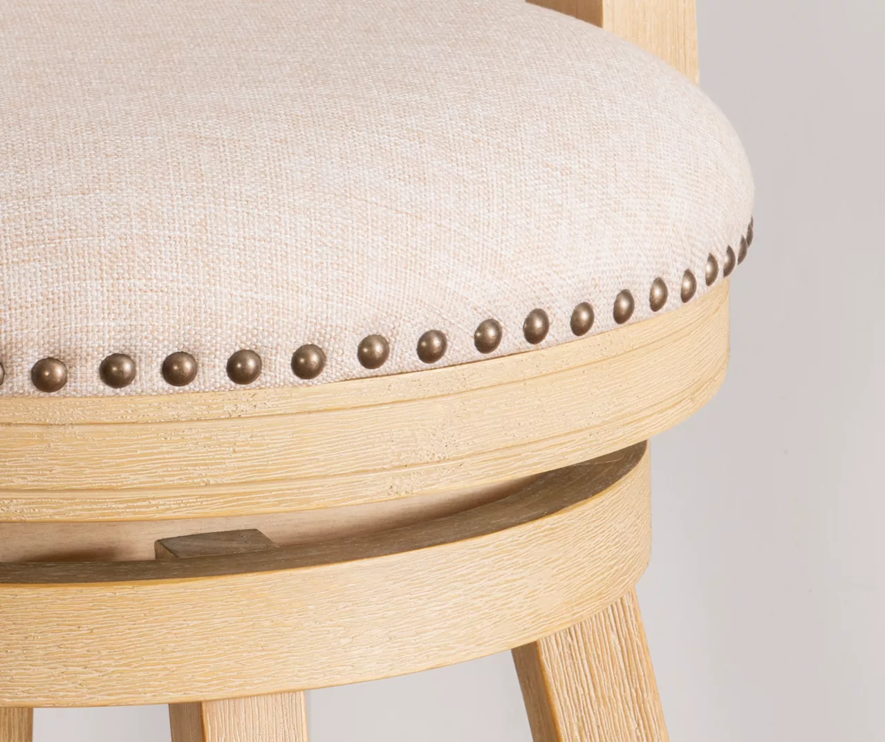 Graham Light Gray Padded Swivel Counter Stool 4 Graham Light Gray Padded Swivel Counter Stool - Image 4