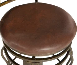 Carla Brown & Matte Bronze Faux Leather Swivel Counter Stool -Best Furniture Store 810543375 5