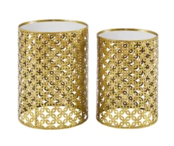 Asher Gold 2-Piece Pierced Metal Nesting Table Set -Best Furniture Store 810543376 A1 2